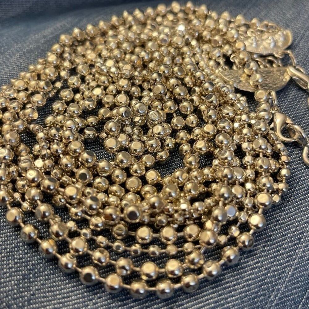 Multi layered silver  necklace